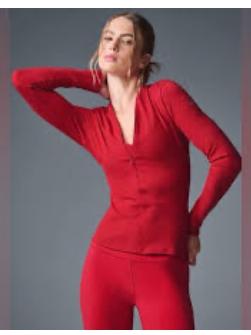 Alo 	Ribbed Mesmerize Long Sleeve - Bold Red